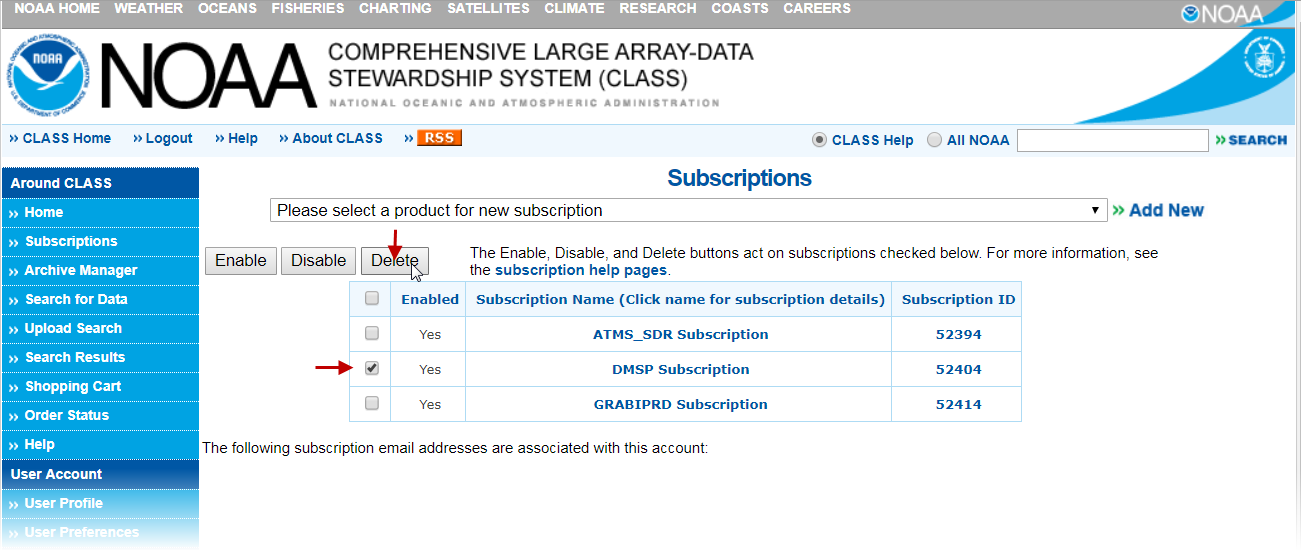 Subscription Deletion